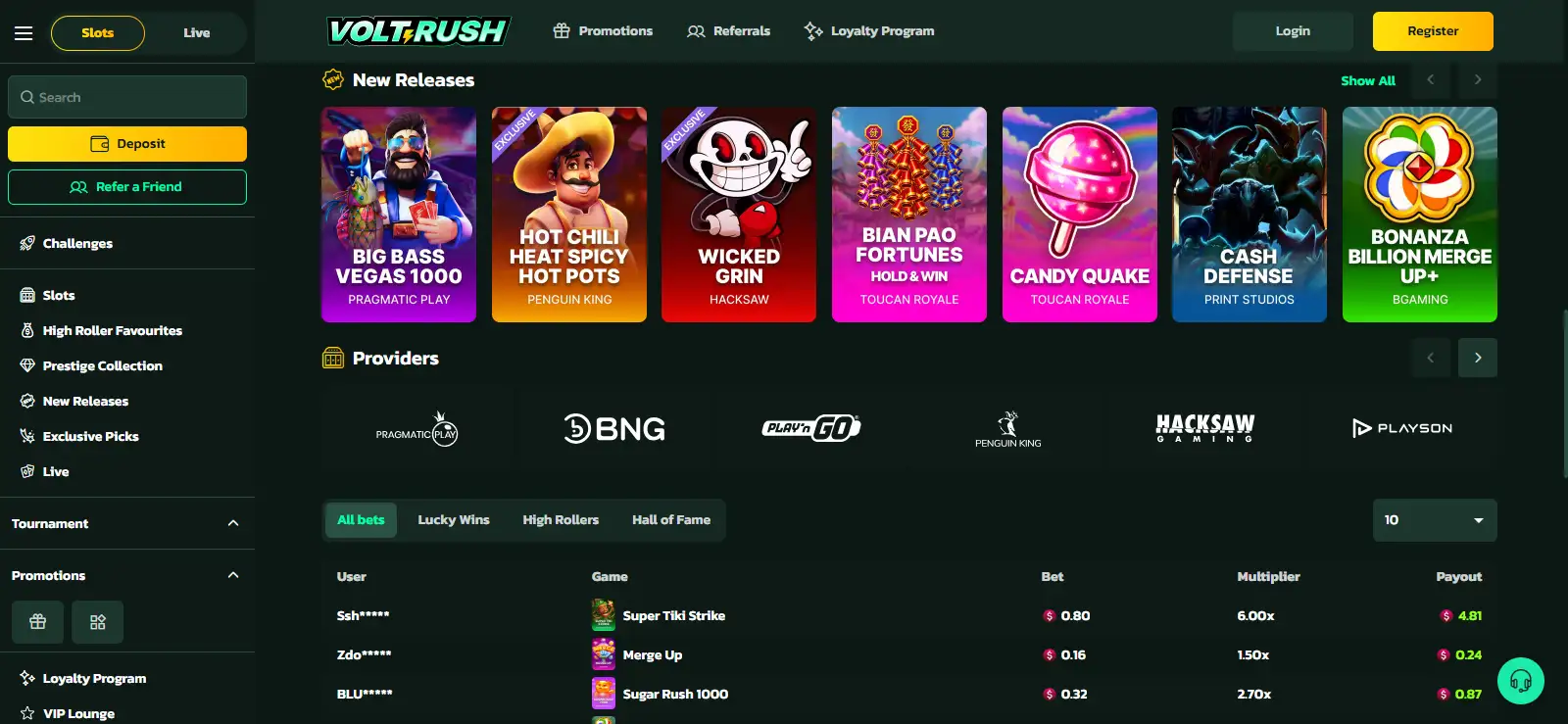 VoltRush Australia-localised casino interface
