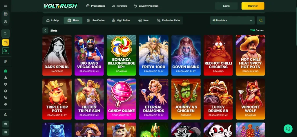 VoltRush Australian pokies lobby
